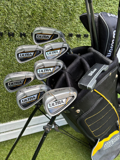 Wilson Ultra High Launch Complete Golf Set – 5–SW Irons, Matching Woods, Putter & Wilson Stand Bag