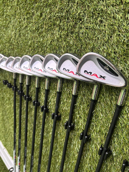 Dunlop MAX Irons + Wilson Deep Red Driver + St Andrews 3 Wood + Inesis Hybrid + Callaway Stand Bag – 13 Clubs