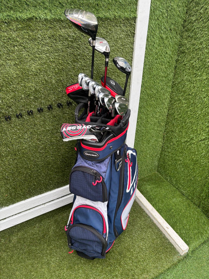 TaylorMade Tour Preferred MC Irons (4–PW) + Burner Driver, R9 Fairway, Callaway Hybrid, Ping Cadence Putter & TaylorMade Bag