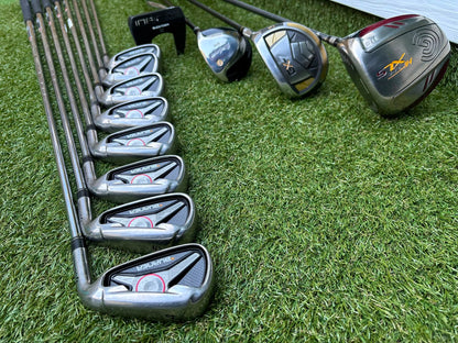 TaylorMade Irons, Cleveland Driver, GX-7 Wood, MacGregor 7 Wood, Wilson Putter & Ping Stand Bag