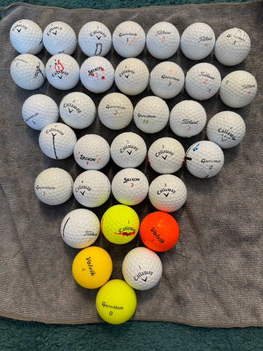 Golf Balls Mixed Bag x35 - Taylormade - Callaway- Titleist Volvik Good Condition