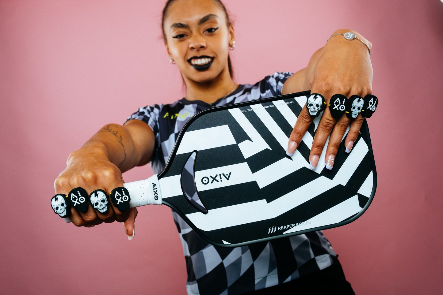 Aixo P14C Reaper Series Chaos Camo 18K Raw Carbon Pickleball Padel