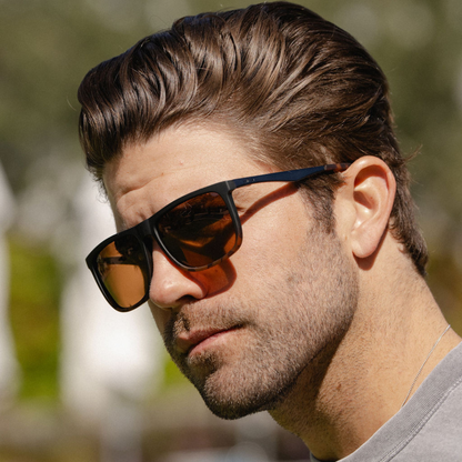 JACOB Rectangular Classic Men's Sunglasses in Matte Black Tortoise by WMP Eyewear