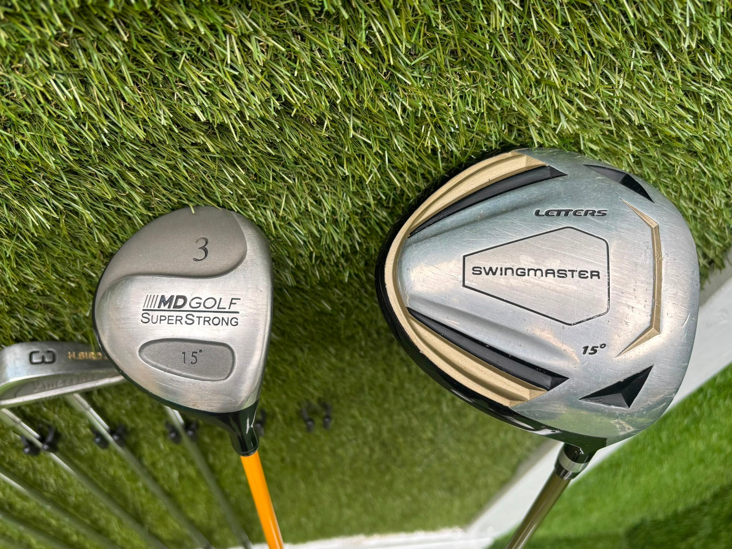 Pinseeker 3–SW Full Golf Set + John Letters Driver, MD Golf 3 Wood & Slazenger Putter
