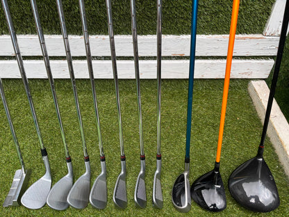 Benross Delta X Irons, Delta Driver, Adams Idea Pro Hybrid, Mizuno M-Craft IV, Vokey SM6 & Greg Norman Cart Bag