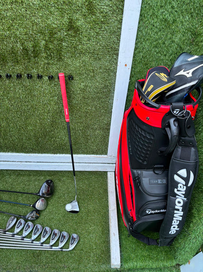 Callaway Apex DCB Irons, Mizuno Driver, Odyssey Lab Putter & TaylorMade Team Tour Cart Bag