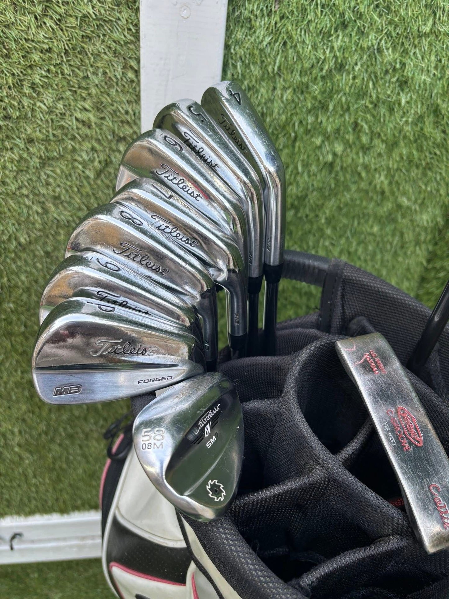 Titleist MB Forged 690 Full Golf Set + Vokey SM7 + Yes! Callie Putter + Motocaddy Leather Cart Bag £524.00