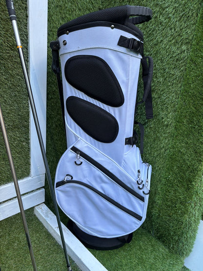 PING S59 4–PW Irons, Tour-W 52° Wedge, Cleveland HiBore Driver, Cobra 5 Wood, Mizuno Hybrid, MacGregor Putter & Stand Bag