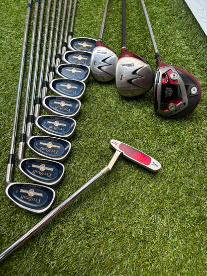 Wilson ProStaff Oversize Irons, Wilson Staff D300 Driver, Wilson Deep Red Woods & Wilson Stand Bag