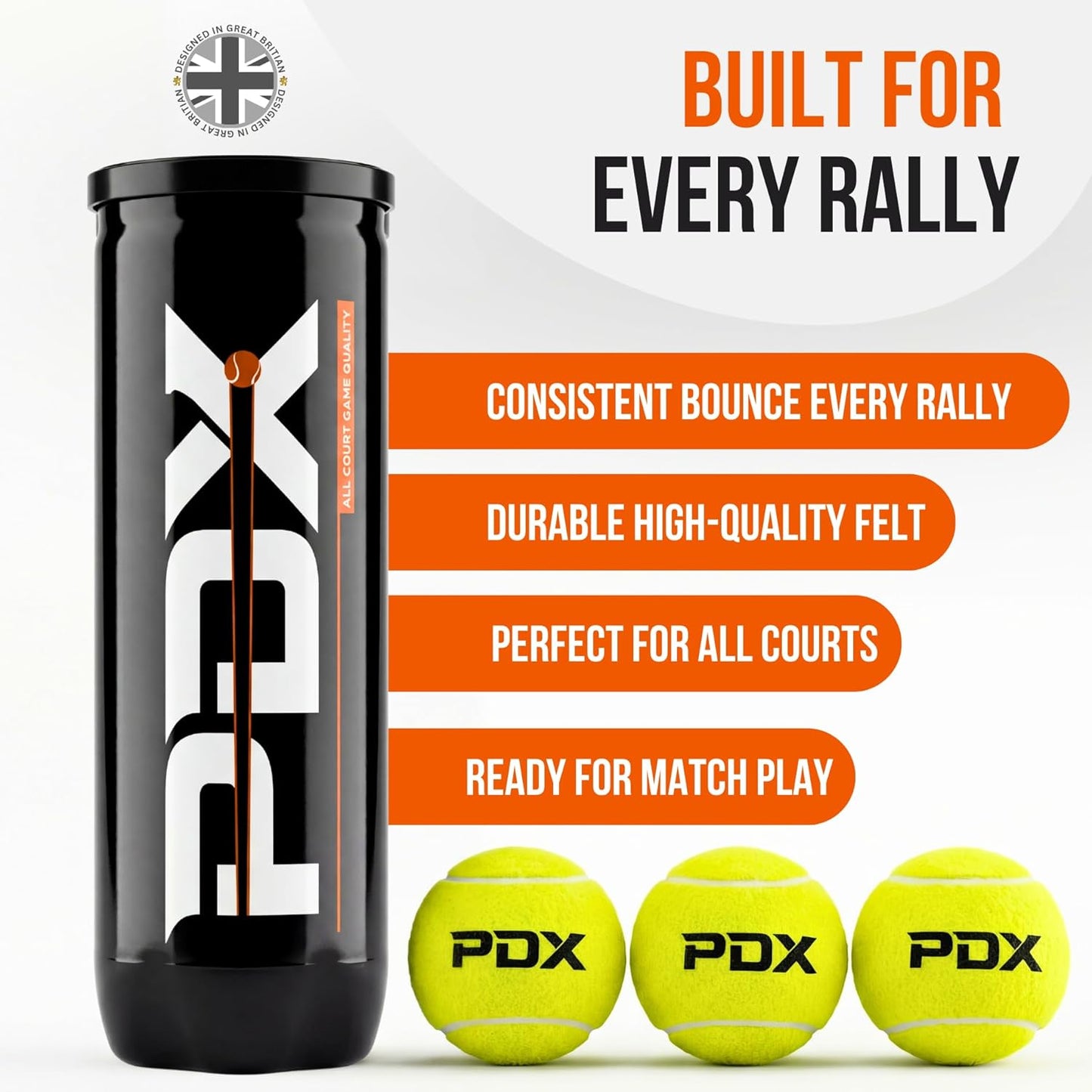 New & Improved PDX Padel Balls Pack of 3 | High Performance | Durable Felt | Indoor Outdoor