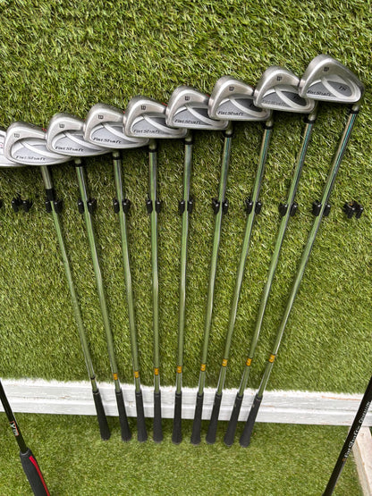 Wilson FatShaft Irons, Wilson Deep Red Driver, Wilson Deep Red 1 Wood, Benross MDX Tribe Putter & Cobra Cart Bag