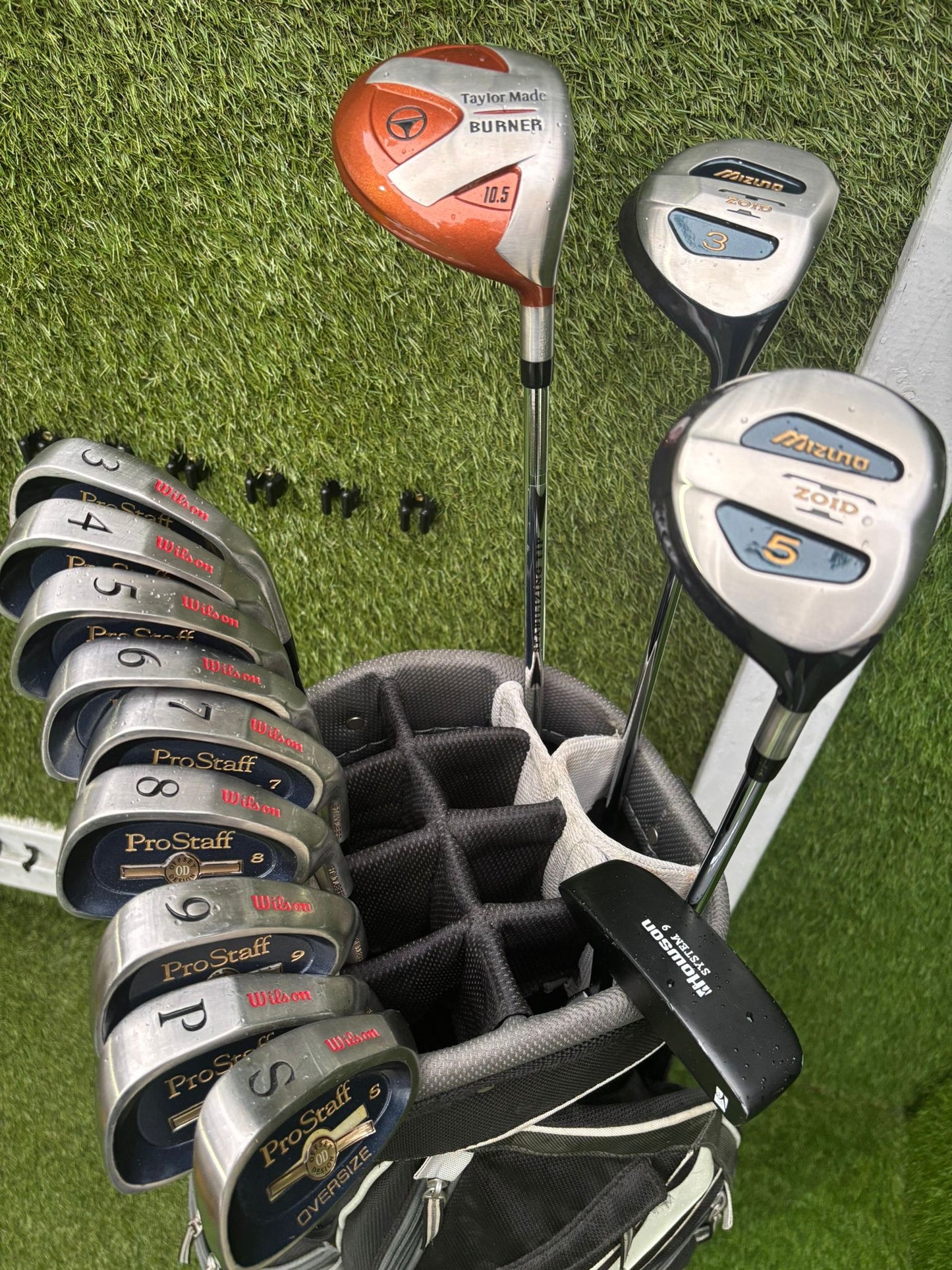 Wilson ProStaff Oversize 3–SW + New & Unused Woods + Howson Putter + Nike Bag (13-Piece Set)