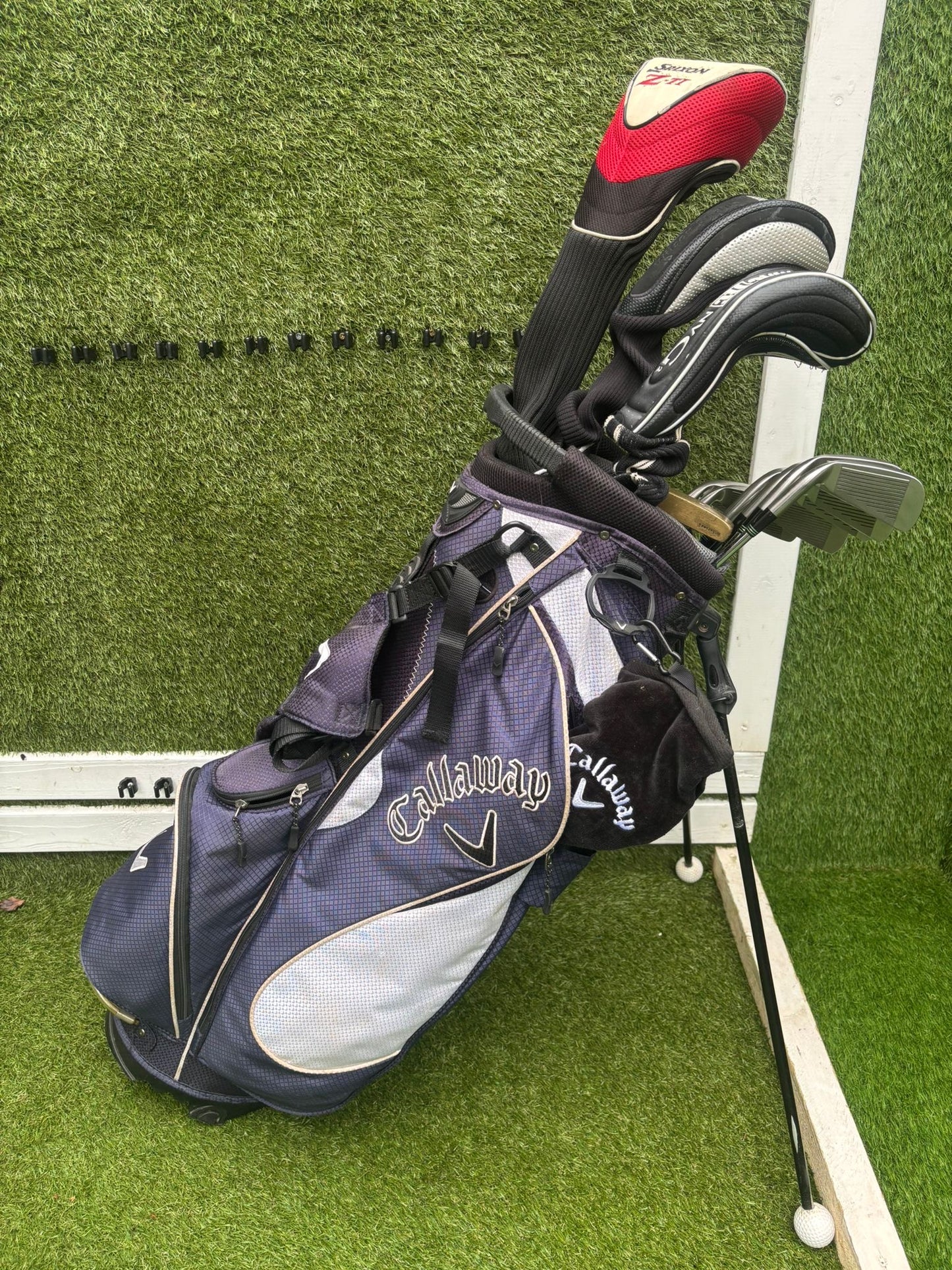 Mizuno Astron MTS Irons + Srixon Driver + Wilson Fairway + MacGregor Hybrid + Callaway Stand Bag (13 Clubs)