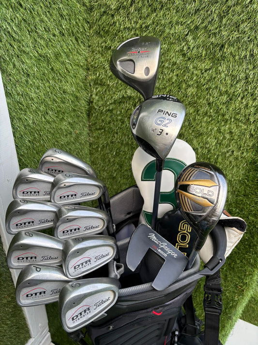 Titleist DTR Oversize Irons, PING G2 Fairway Wood & Callaway Stand Bag Golf Set