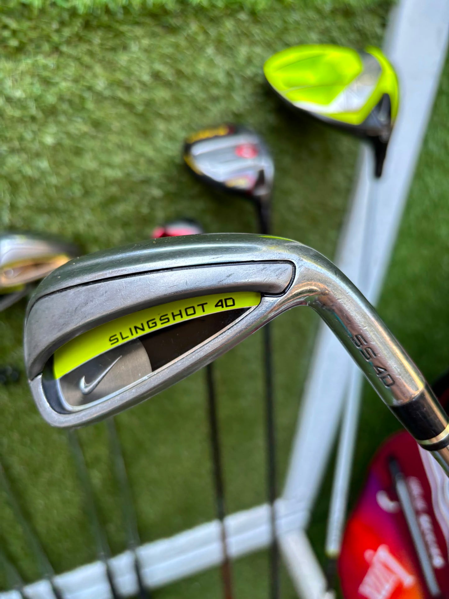Nike Slingshot 4D Irons, Nike Driver, Cobra 4 Wood, Nike VR_S Hybrid, Odyssey Putter, New Lynx Waterproof Cart Bag