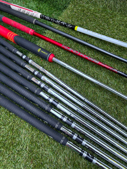 Nike Slingshot 4D Irons, Nike Driver, Cobra 4 Wood, Nike VR_S Hybrid, Odyssey Putter, New Lynx Waterproof Cart Bag