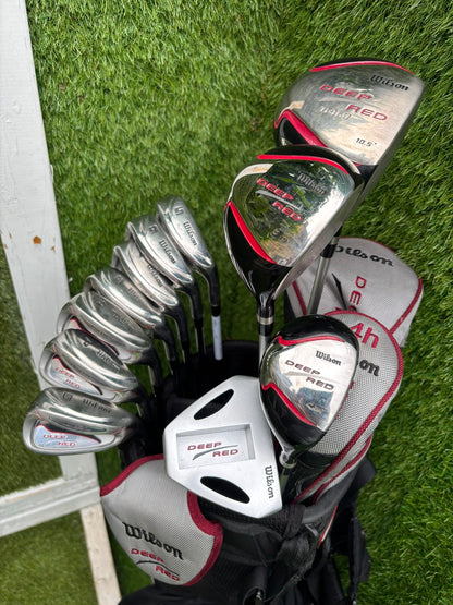 Wilson Deep Red Full Matching Golf Set (5–SW) with Titleist Stand Bag