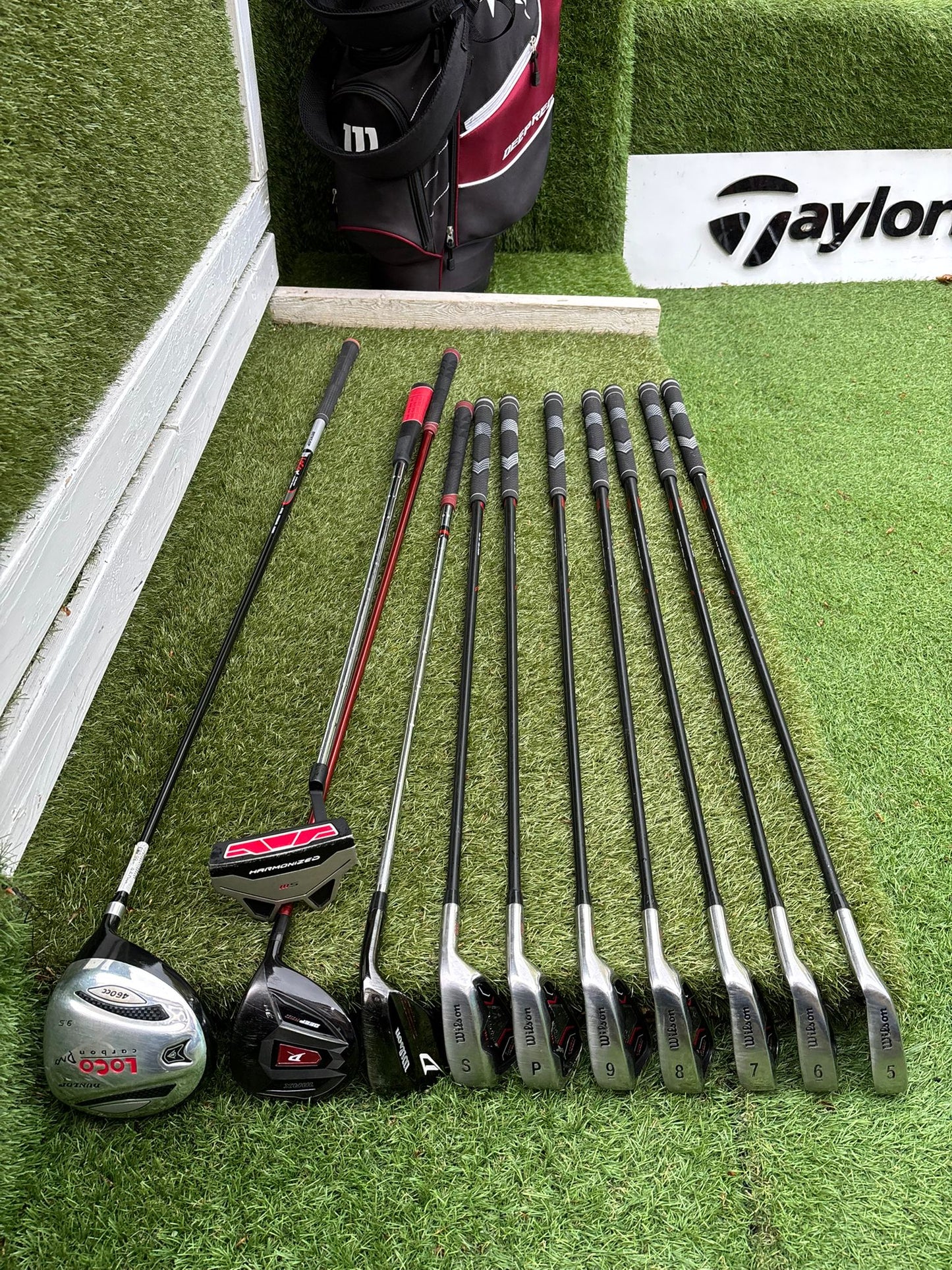Wilson ProStaff HL Graphite Golf Set + Deep Red Woods & Wilson Deep Red Stand Bag