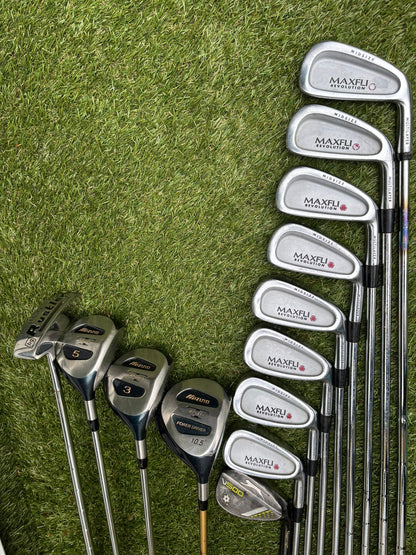 Maxfli Revolution Irons 3-PW + Mizuno Zoid Woods + Sun Mountain Cart Bag