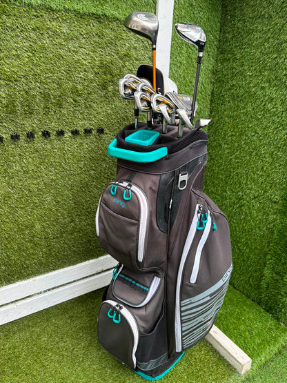 Cleveland CG7 Tour Irons, TaylorMade R9 Hybrid, Cleveland Launcher Driver & Ping Bag