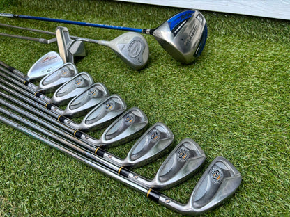 PowerBilt TPS 7.0 Irons, Cobra Driver, Slazenger 3 Wood & TaylorMade Cart Bag – Complete Golf Package