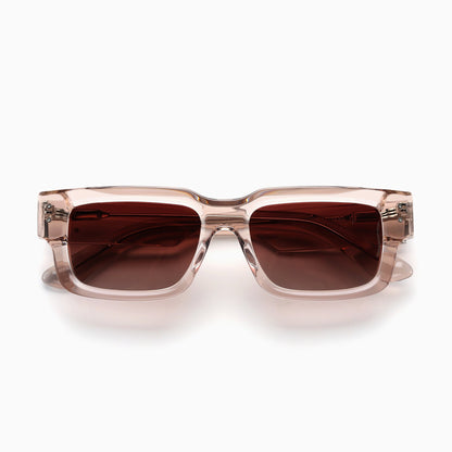 SOLEN Polarised Sunglasses, Unisex, Beige Crystal, Brown Gradient by TrueVivid