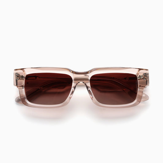 SOLEN Polarised Sunglasses, Unisex, Beige Crystal, Brown Gradient by TrueVivid