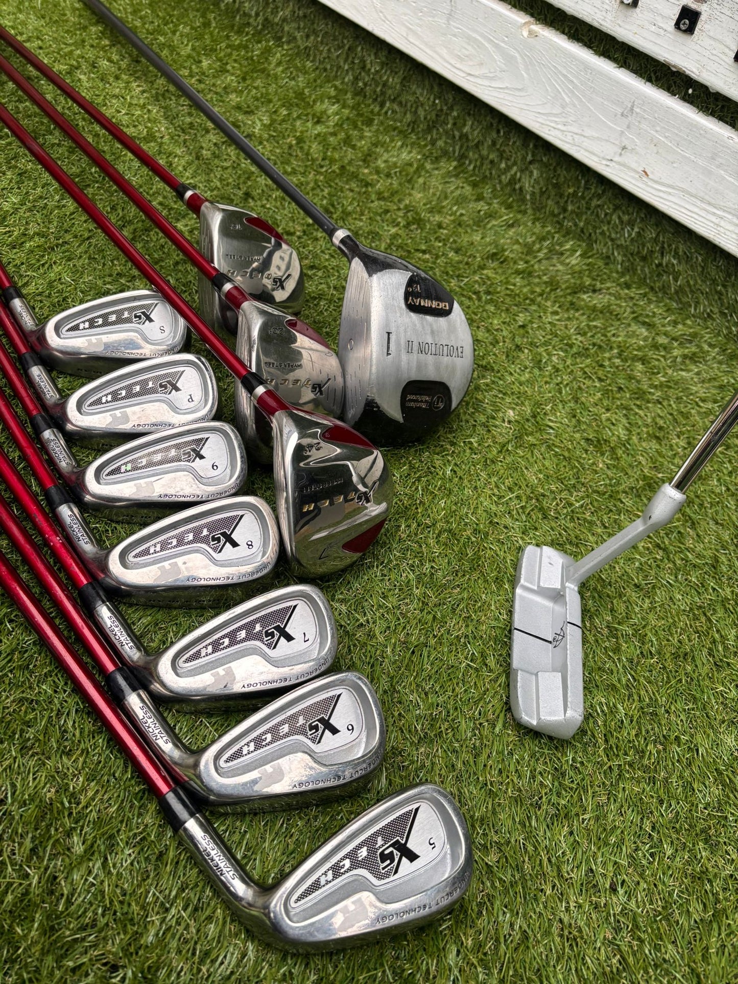 Golden Bear Irons + Xs Tech Woods + Donnay Driver + Callaway Stand Bag – 12-Club Golf Set
