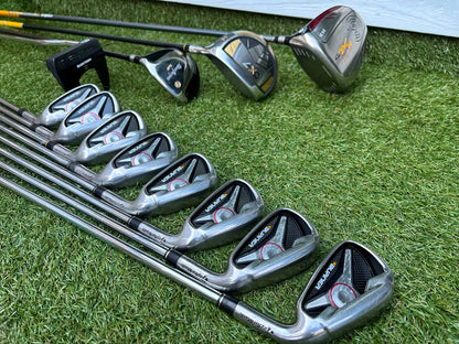 TaylorMade Irons, Cleveland Driver, GX-7 Wood, MacGregor 7 Wood, Wilson Putter & Ping Stand Bag