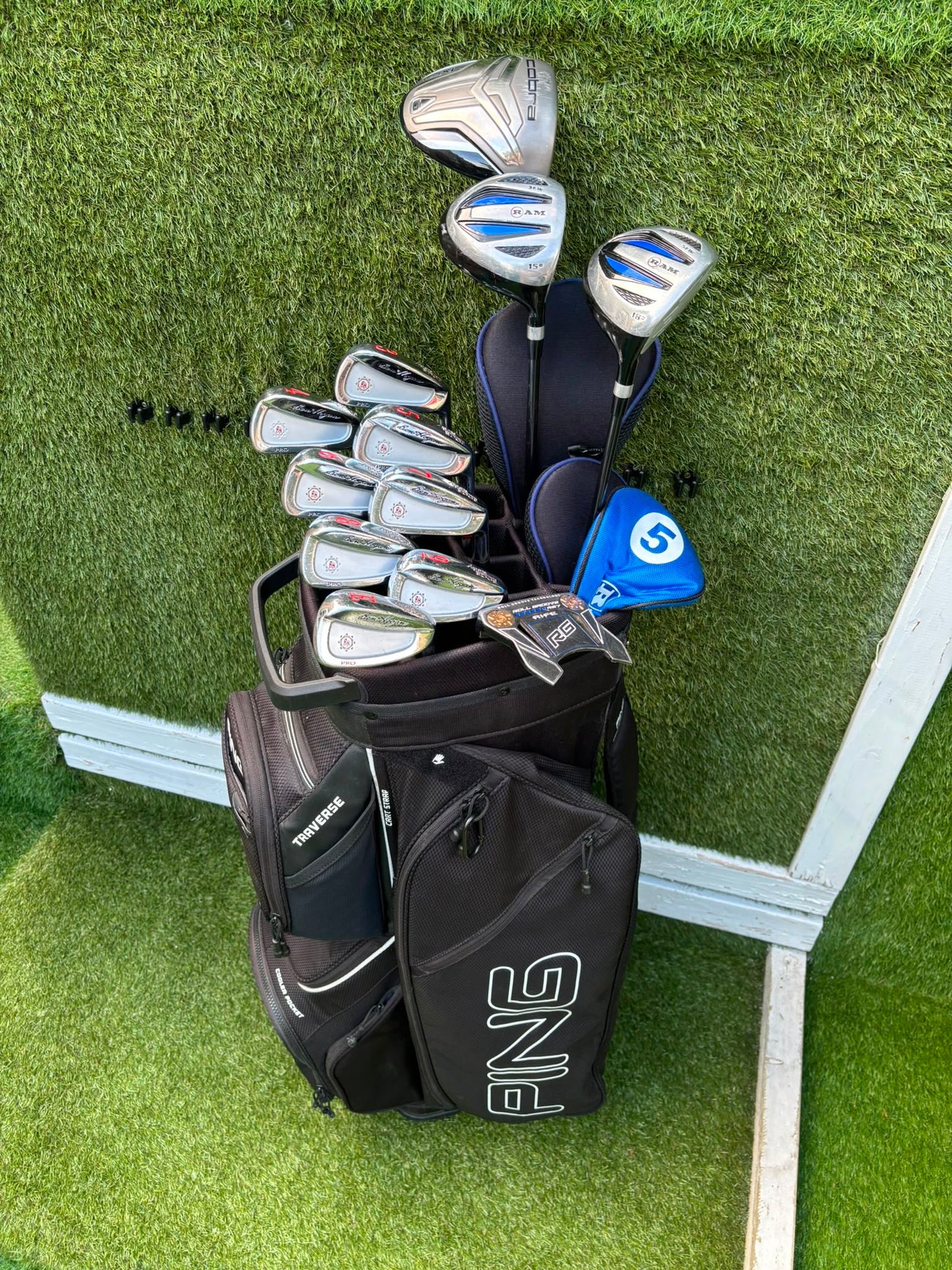 Ben Hogan Apex Edge Pro Forged Golf Set | Cobra FLY-XL Driver | Rife RG7 Putter | PING Traverse Cart Bag