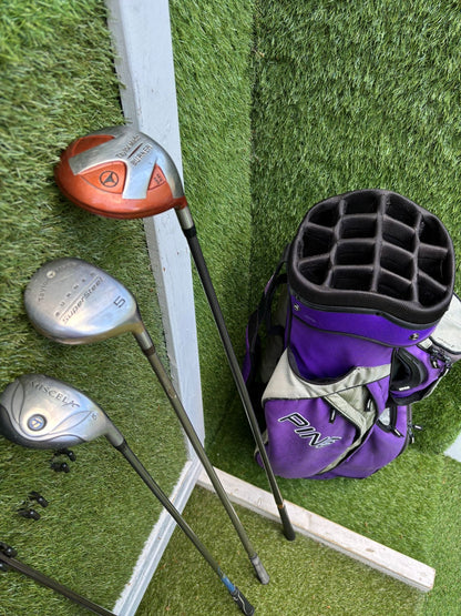 Yonex Super ADX 400 Ladies Golf Set with TaylorMade Burner Woods & PING Bag