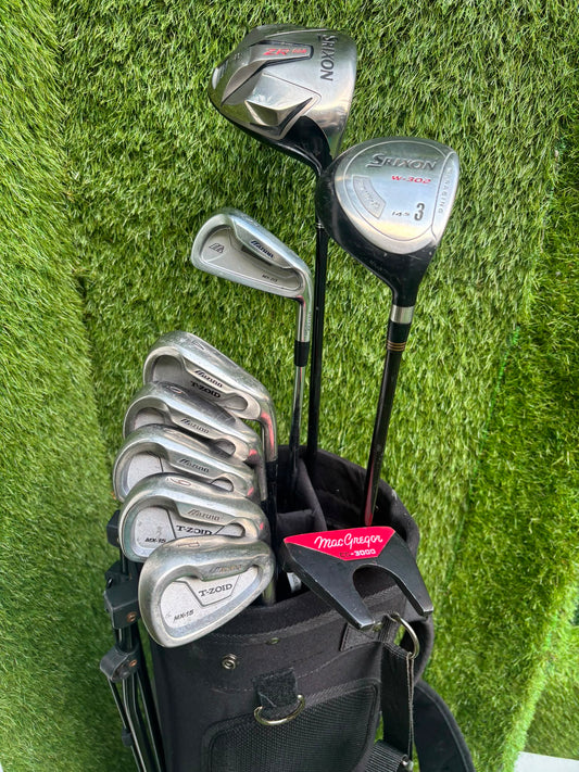Mizuno T-Zoid / MX-23 Irons + Srixon ZR-800 Driver & W-302 3 Wood Golf Set