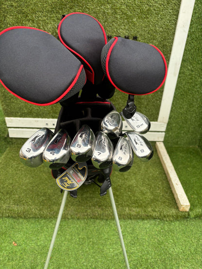 Slazenger Big Ezee Iron-Wood Golf Set V300 Driver Hybrid Stand Bag Free P&P