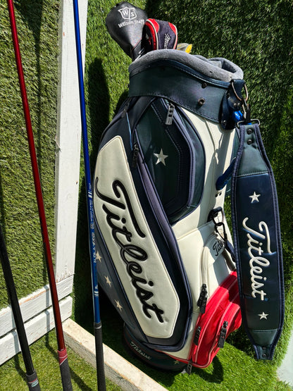 Titleist DCI 762 Irons, Cobra Driver, Odyssey White Ice Teron & Titleist Stars & Stripes Cart Bag