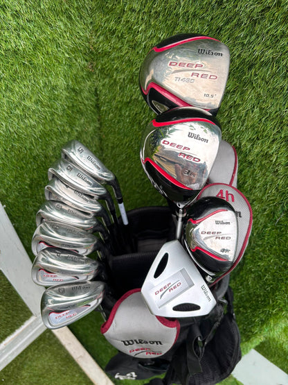 Wilson Deep Red Full Matching Golf Set (5–SW) with Titleist Stand Bag