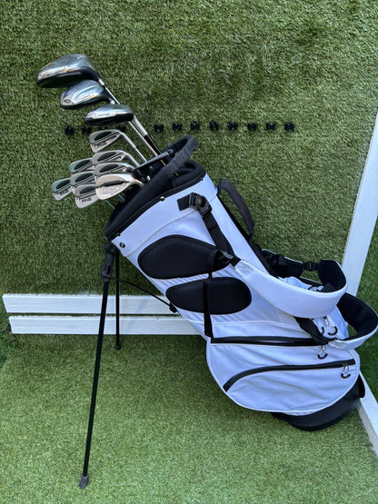 PING S59 4–PW Irons, Tour-W 52° Wedge, Cleveland HiBore Driver, Cobra 5 Wood, Mizuno Hybrid, MacGregor Putter & Stand Bag