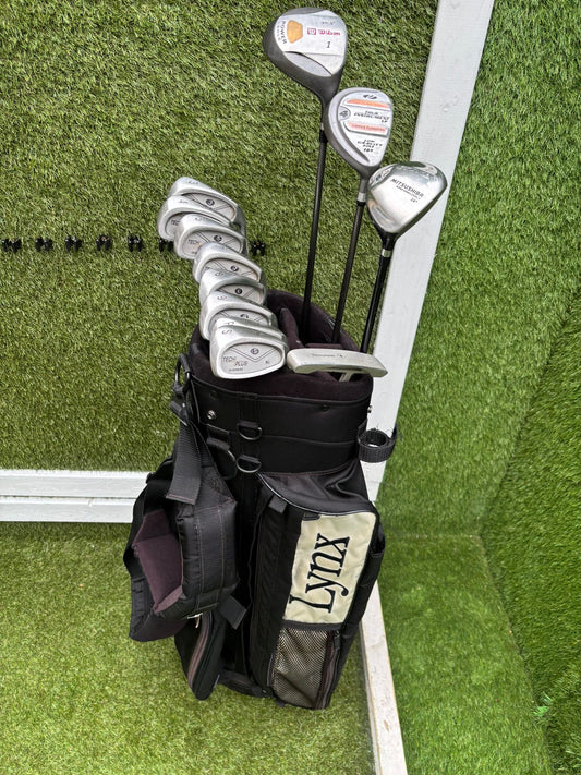 Cheap Starter Golf Set: Knight Tech Plus Irons (3–SW) + Wilson Driver (10.5°) + Fairway Woods + Lynx Stand Bag