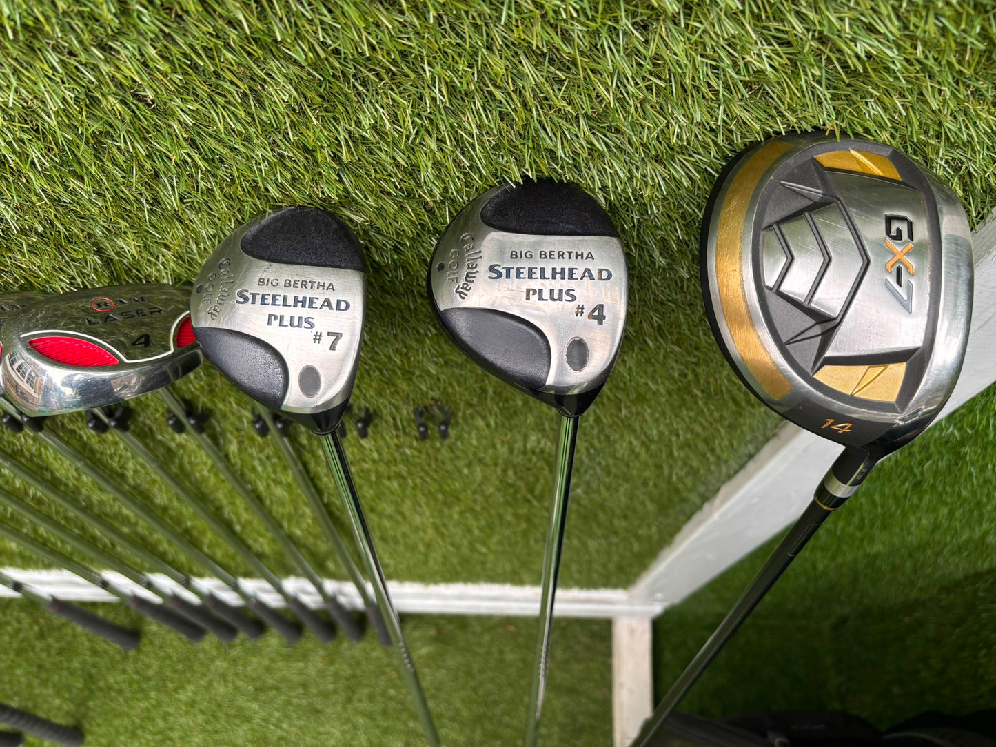 RAM Laser Hybrid Iron Set with GX7 Driver Wood, Steelhead Plus Woods & Powakaddy Bag
