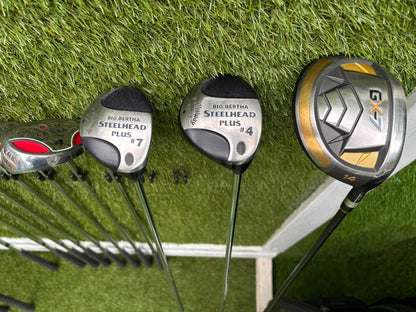 RAM Laser Hybrid Iron Set with GX7 Driver Wood, Steelhead Plus Woods & Powakaddy Bag