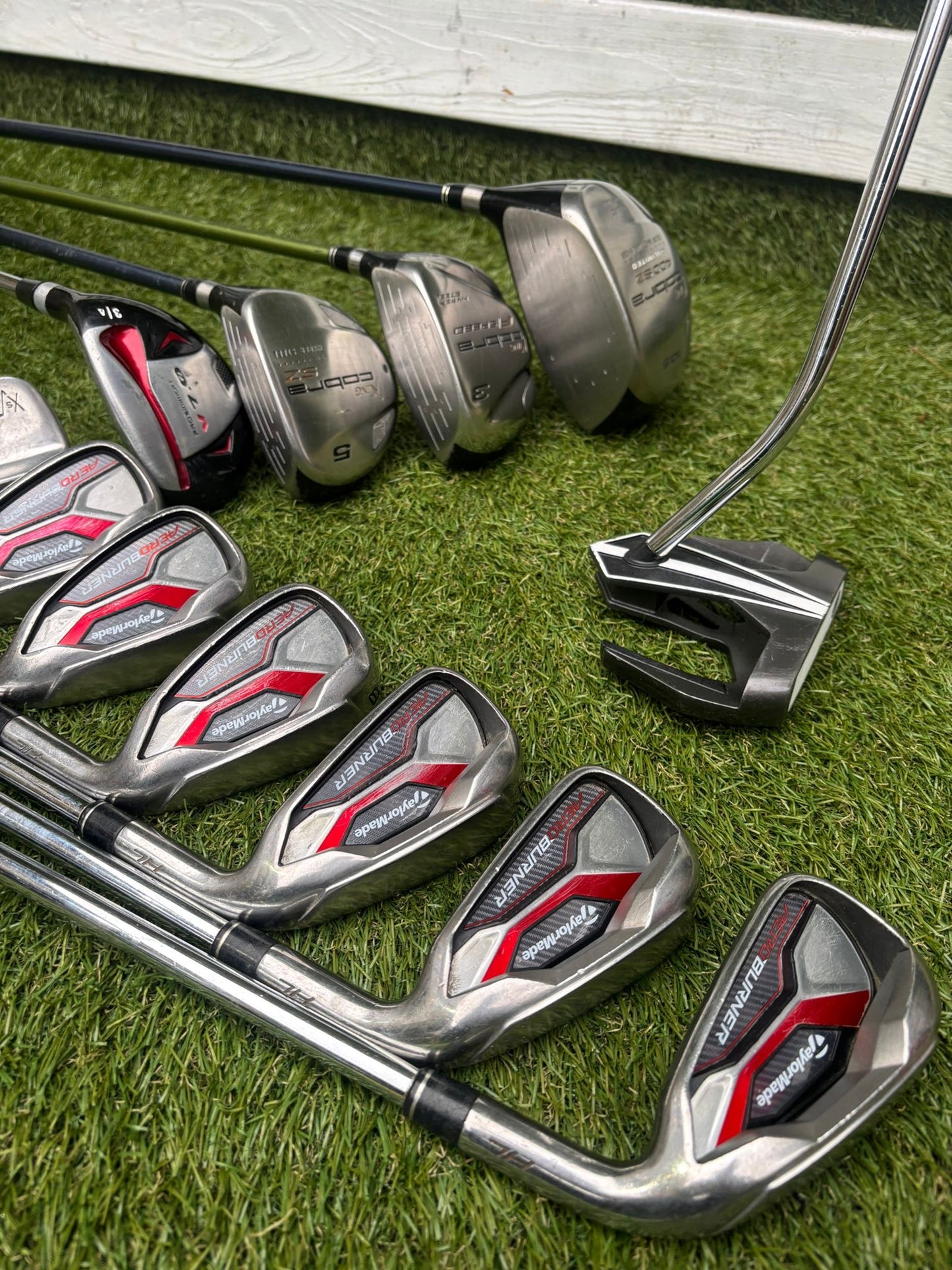 TaylorMade AeroBurner Irons + Cobra Woods + Nike Stand Bag