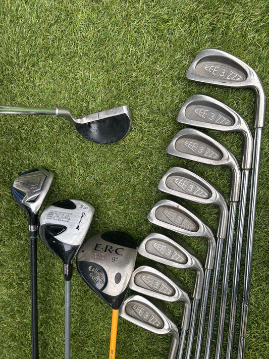 Golf Set – EEE 3ZZZ Irons + Callaway ERC Driver + Hybrid + 5 Wood + Callaway Stand Bag