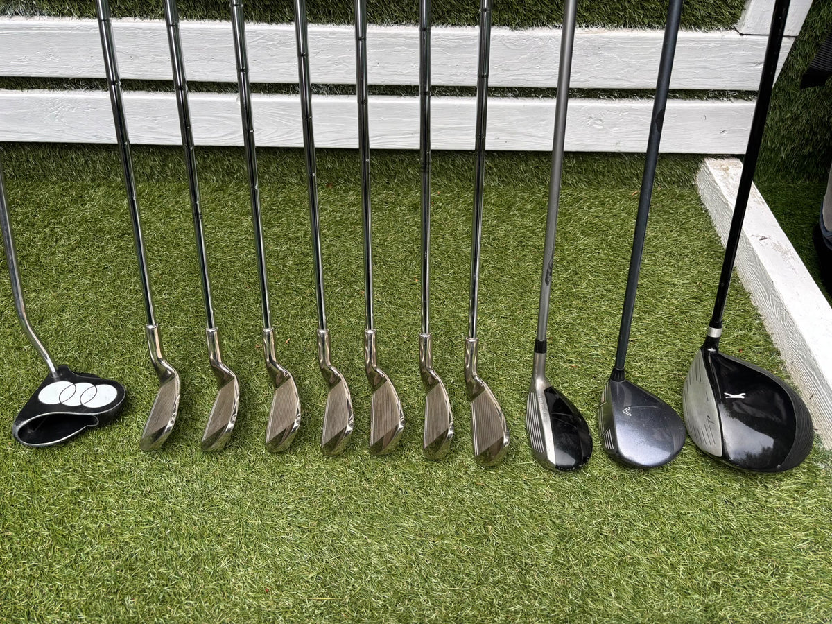 Left-Handed Complete Golf Set – Regal Pro Orbit Irons, PING i15 Hybrid, Callaway Steelhead III & Nike Stand Bag