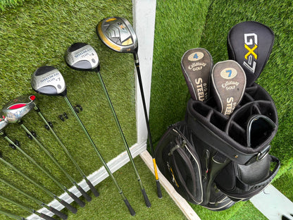 RAM Laser Hybrid Iron Set with GX7 Driver Wood, Steelhead Plus Woods & Powakaddy Bag