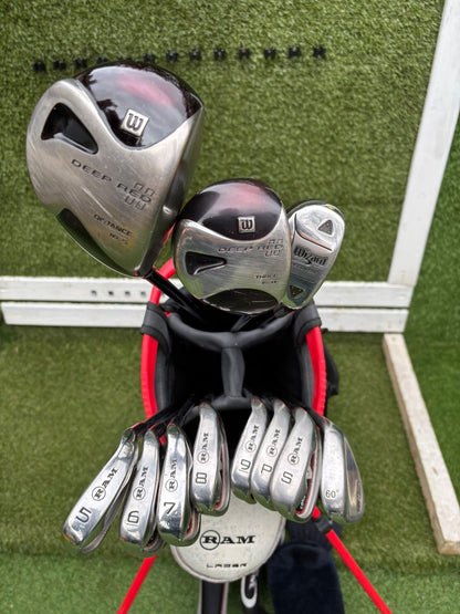 Wilson Deep Red Woods + Ram Concept Irons Set + Mizuno Stand Bag - Free P&P