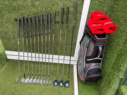 Maxfli Revolution Irons 3-PW + Mizuno Zoid Woods + Sun Mountain Cart Bag