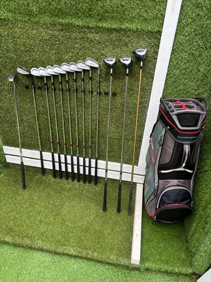 Maxfli Revolution Irons 3-PW + Mizuno Zoid Woods + Sun Mountain Cart Bag