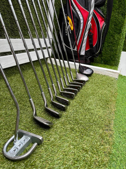 Maple Leaf Competitive Edge Irons + King Cobra Driver, 3 Wood, Zucci Putter & PowaKaddy Bag