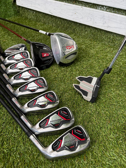Wilson ProStaff HL Graphite Golf Set + Deep Red Woods & Wilson Deep Red Stand Bag