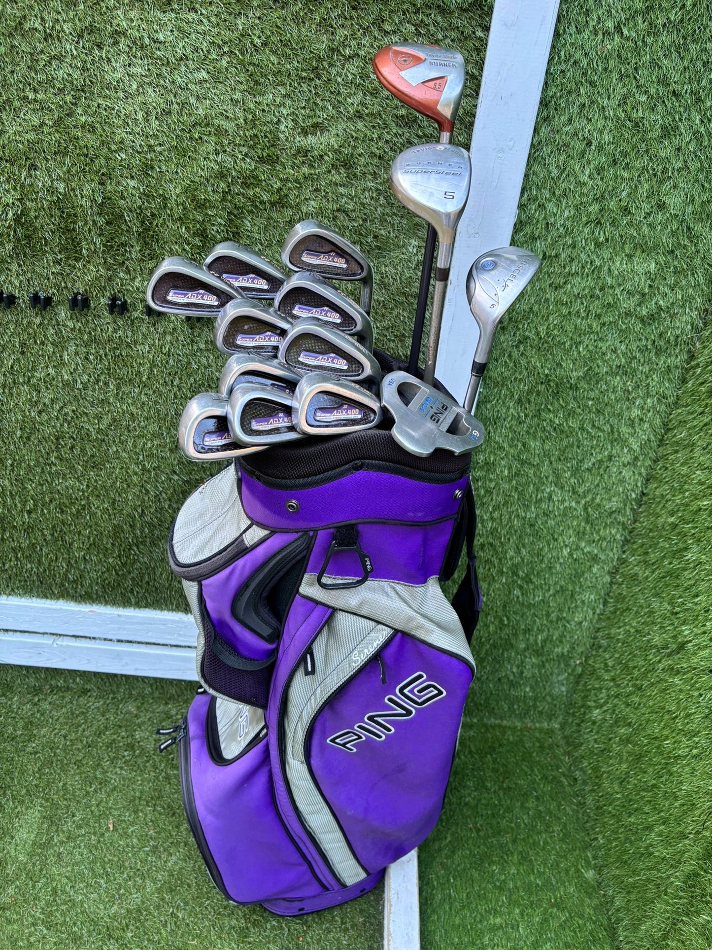 Yonex Super ADX 400 Ladies Golf Set with TaylorMade Burner Woods & PING Bag
