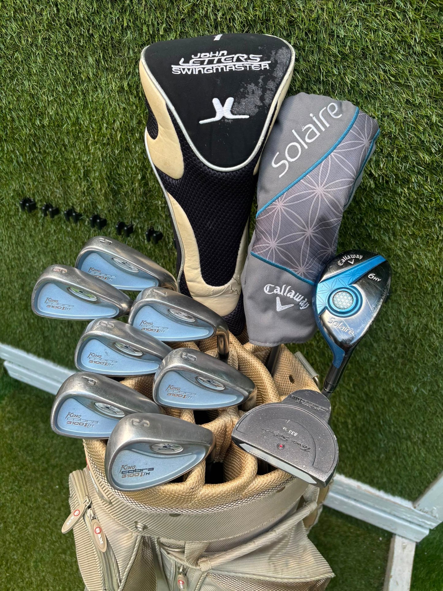 Cobra 3100 I/H Ladies Graphite Irons, Callaway Solaire Woods & RAM Force Cart Bag